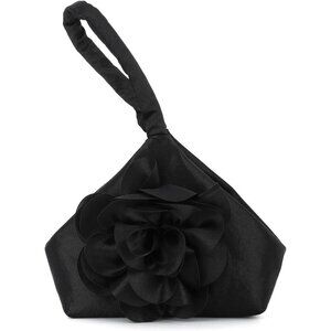 Women's Flower Clutch Purses Elegant Satin Wristlet Purse Weeding Party Handbag